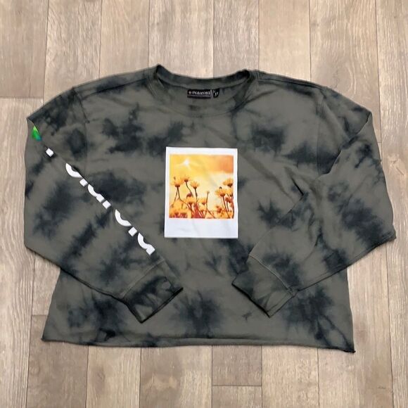 Womens Polaroid Cropped Tie Dye Sweatshirt‎ - Picture 1 of 6